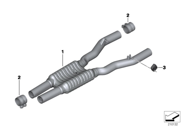 2010 BMW 760Li Centre Muffler Diagram