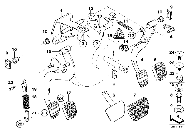 2004 BMW X3 Pin For Over-Centre Helper Spring Diagram for 35303416956