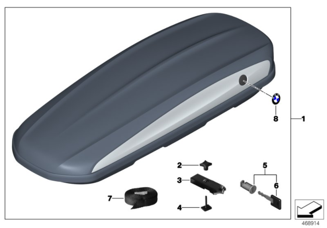 1999 BMW 540i Roof Box Diagram 4