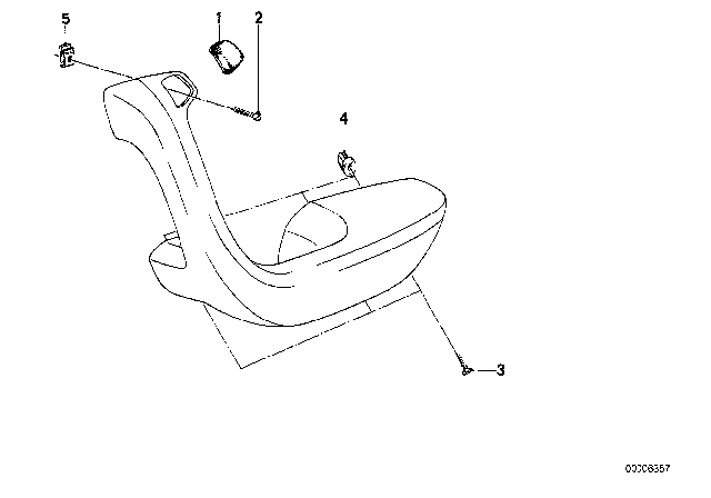 1982 BMW 733i Armrest - Single Parts Diagram 3