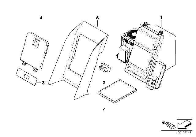 2007 BMW 750Li Cover, Coolbox Diagram for 64116912531