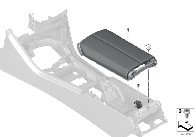 2020 BMW M8 Armrest, Centre Console Diagram
