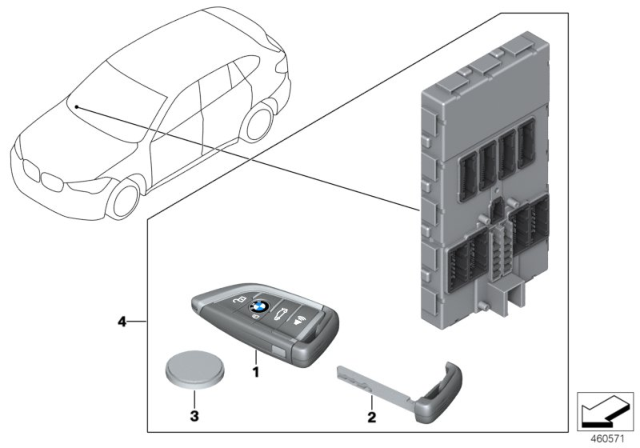 2018 BMW X2 Radio Remote Control Diagram