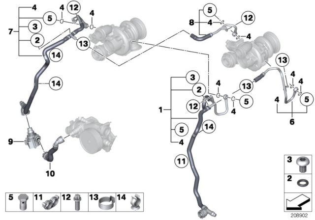 2011 BMW X6 Cooling System, Turbocharger Diagram