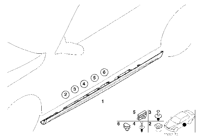 2005 BMW 325Ci M Trim, Sill / Wheel Arch Diagram