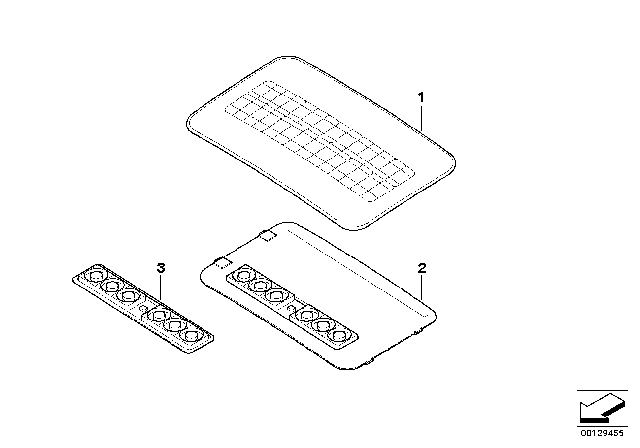 2005 BMW 320i Solar Glass Cover Sliding/Tilting Roof Diagram for 54130302925