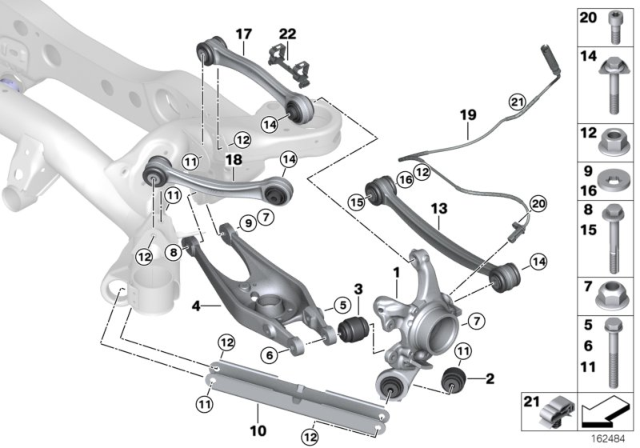 2013 BMW M3 Rear Axle Support / Wheel Suspension Diagram
