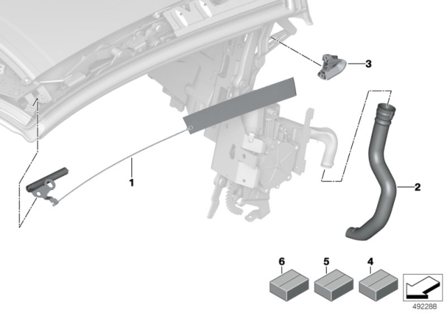 2020 BMW i8 Folding Top Mounting Parts Diagram