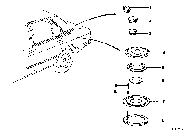 1976 BMW 530i Sealing Cap/Plug Diagram 1