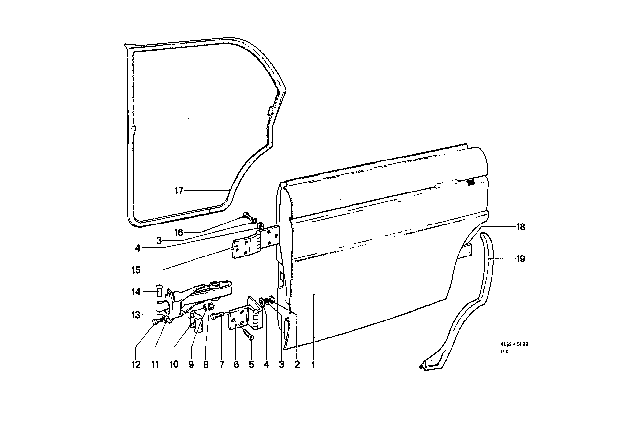 1969 BMW 2000 Right Rear Sealing Diagram for 51226640189