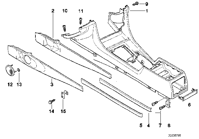 1996 BMW 740iL Centre Console Diagram