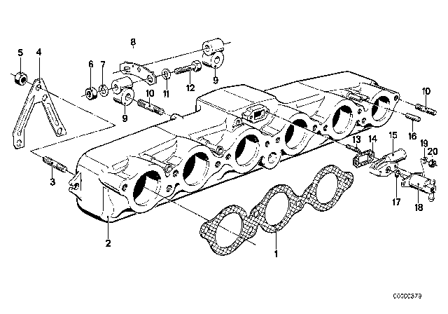 1982 BMW 733i Intake Manifold System Diagram 1