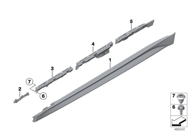 2017 BMW M3 M Trim, Sill / Wheel Arch Diagram