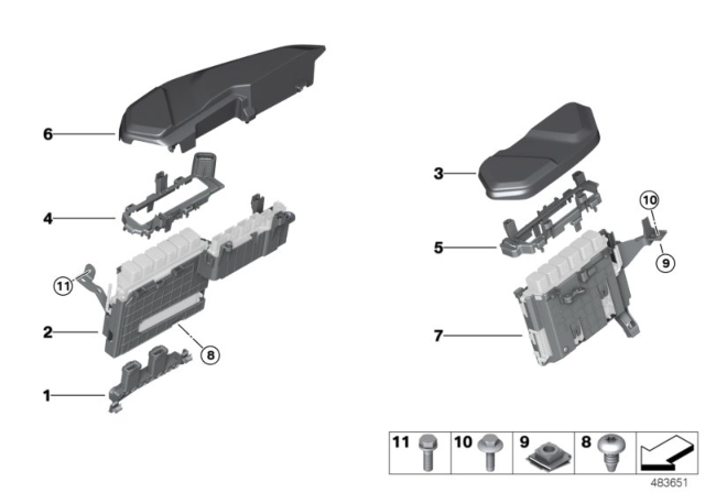 2020 BMW M5 CONTROL UNIT SUPPORT Diagram for 12907856807