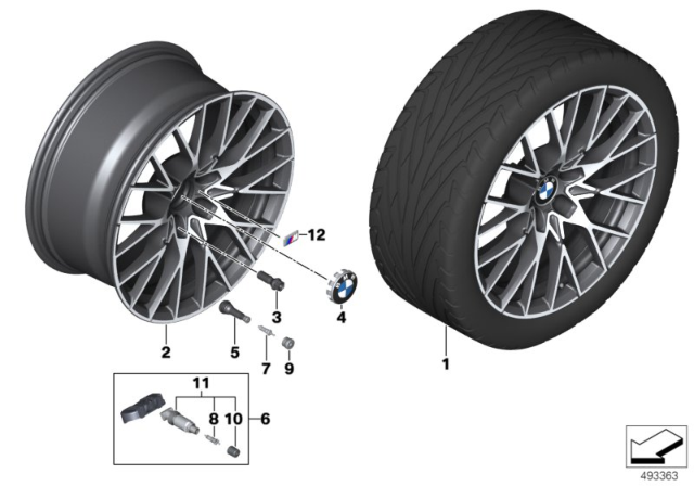 2019 BMW M2 Disc Wheel Light Alloy Jet Bl.Solenoid.Paint Diagram for 36118073847