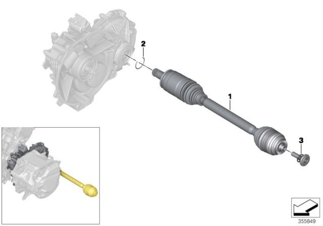 2014 BMW i3 Left Cv Axle Shaft Diagram for 33207641213