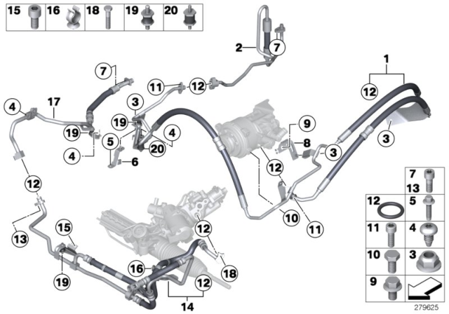 2012 BMW 740Li Power Steering / Oil Pipe Diagram 2