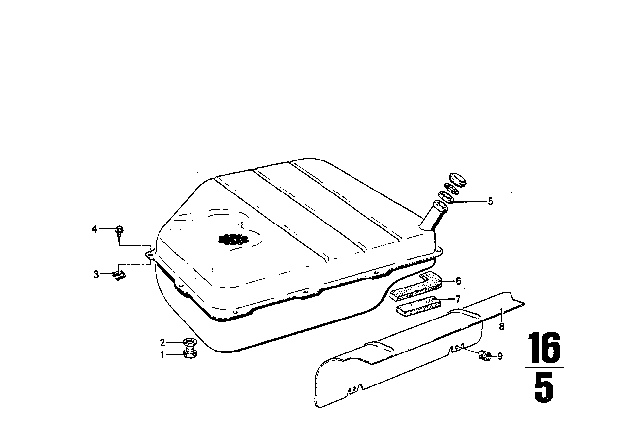 1975 BMW 3.0Si Gasket Diagram for 16111117054