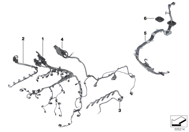 2018 BMW X5 Engine Wiring Harness, Engine Module Diagram for 12518515434