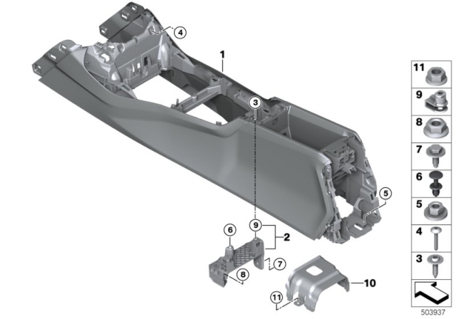 2020 BMW M235i xDrive Gran Coupe BRACKET F CENTER CONSOLE, CE Diagram for 51166823583