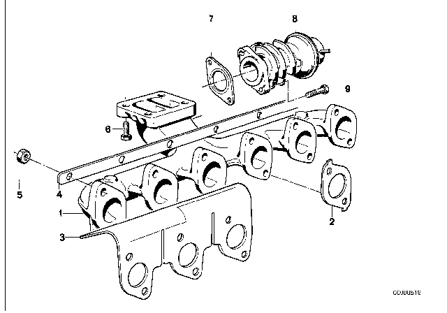 1985 BMW 524td Connection Plate Diagram for 11621285525