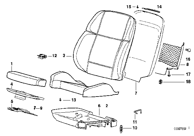 1995 BMW 325i Pad / Seat Pan Of BMW Sports Seat Diagram