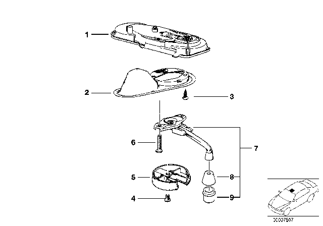 1985 BMW 528e Sliding Lifting Roof-Manual Operation Diagram