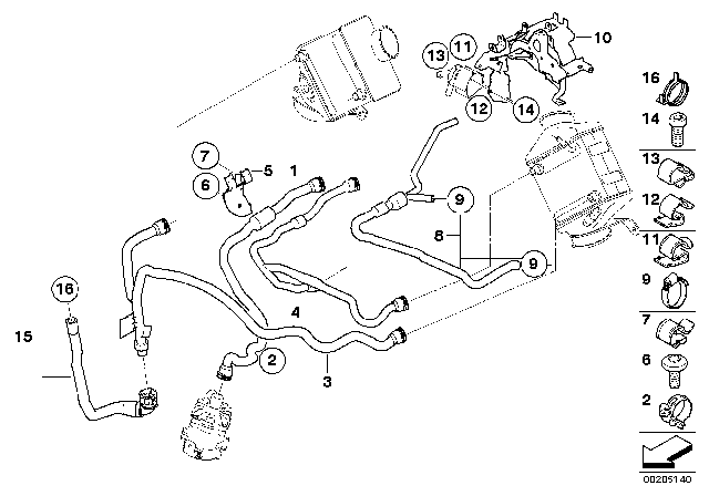 2013 BMW X6 M Cooling System - Water Hoses Diagram 2