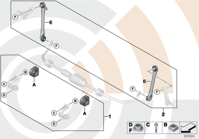 2009 BMW 650i Repair Kits, Anti-Roll Bar, Front Diagram 1