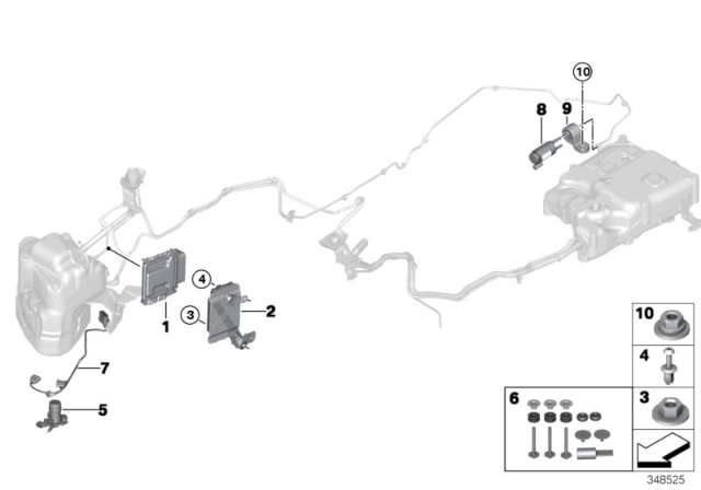 2018 BMW X5 SCR Electronic Components Diagram