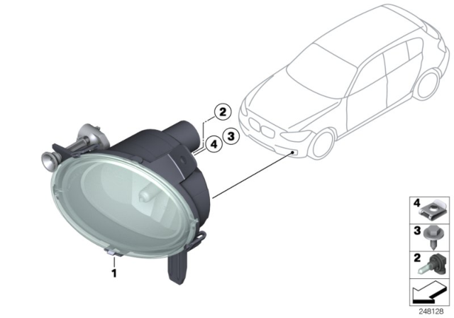 2015 BMW 435i Fog Lights, Left Diagram for 63177248911