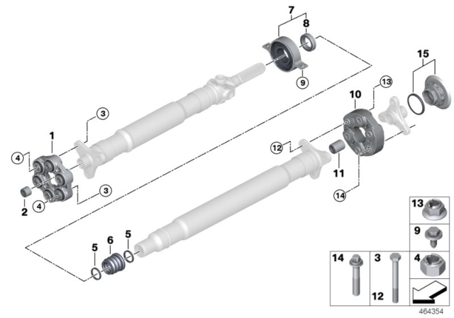 2018 BMW 750i Flexible Discs / Centre Mount / Insert Nut Diagram