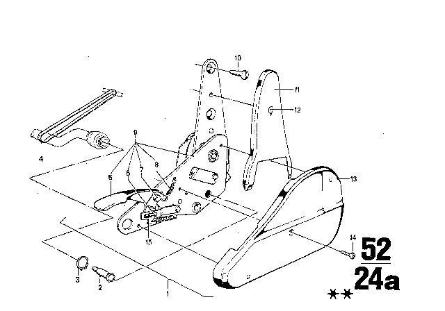 1974 BMW 3.0S Reclining Seat Fitting Diagram 2