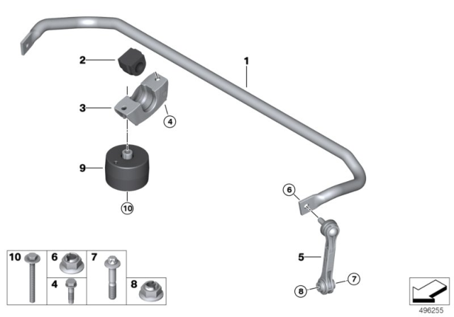 2020 BMW X7 STABILIZER, REAR AXLE Diagram for 33556893548