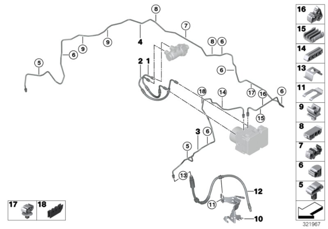 2016 BMW 335i GT xDrive Brake Pipe, Front Diagram 2