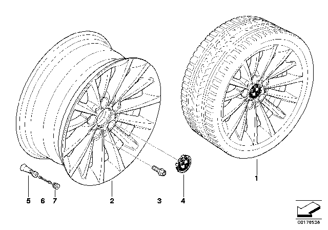 2011 BMW 328i BMW LA Wheel, Multi-Spoke Diagram 2