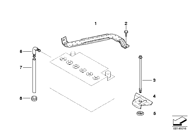 2011 BMW 328i Battery Holder And Mounting Parts Diagram