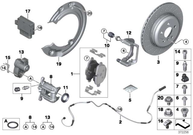 2014 BMW i8 Rear Wheel Brake Diagram