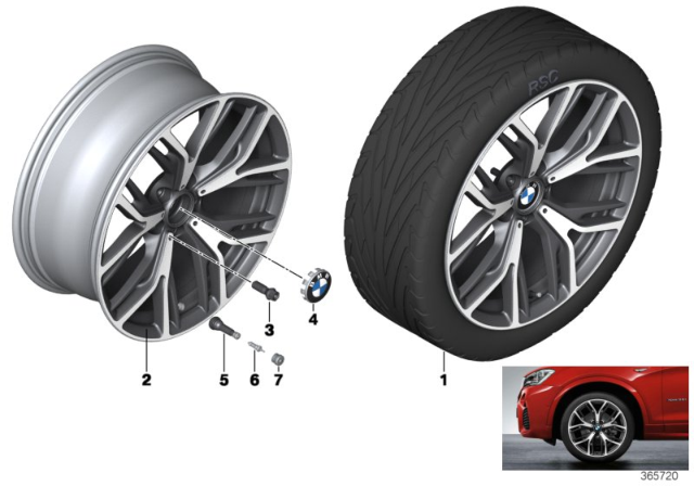 2015 BMW X4 Light Alloy Rim Diagram for 36116864262