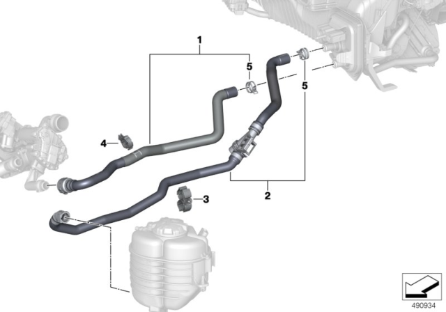 2020 BMW Z4 Cooling Water Hoses Diagram