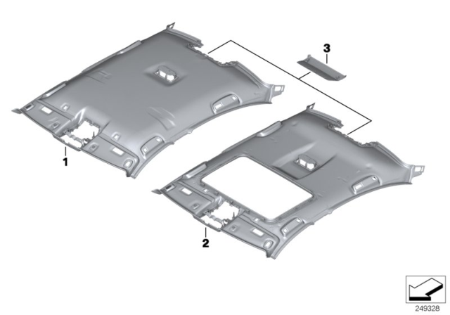 2015 BMW 535i Individual Moulded Headliner Diagram