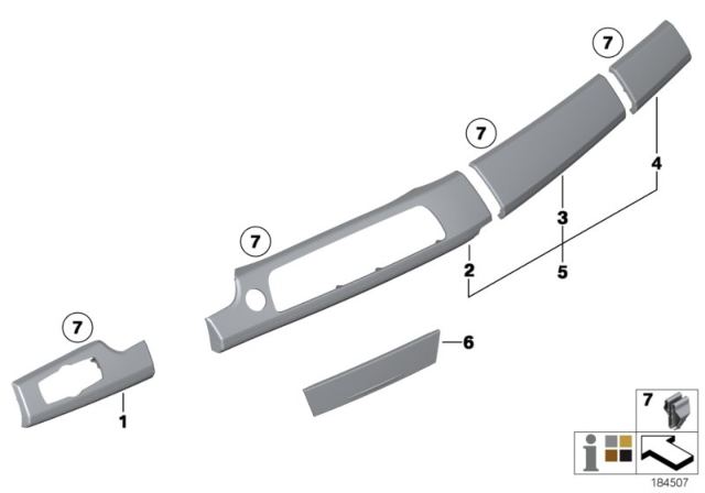 2011 BMW Alpina B7L xDrive Decorative Trims, Instrument Panel Diagram