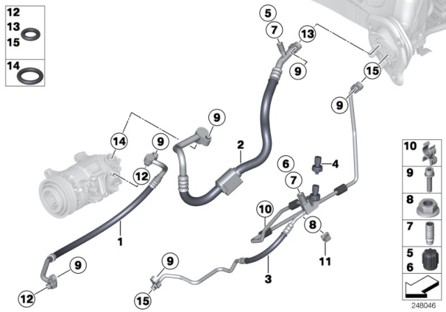 2015 BMW 228i Coolant Lines Diagram 1