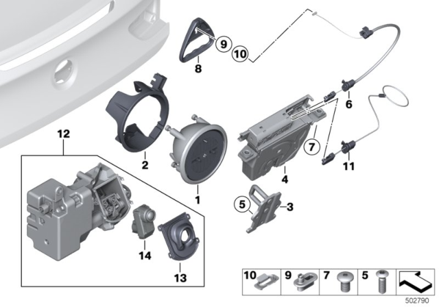 2014 BMW 650i Trunk Lid / Closing System Diagram