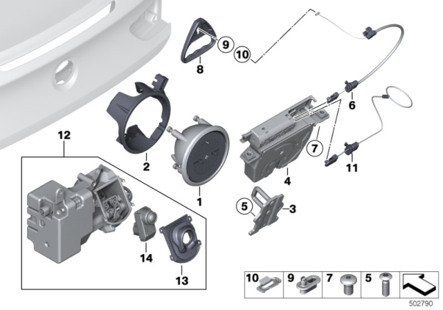 2015 BMW 650i Trunk Lid / Closing System Diagram