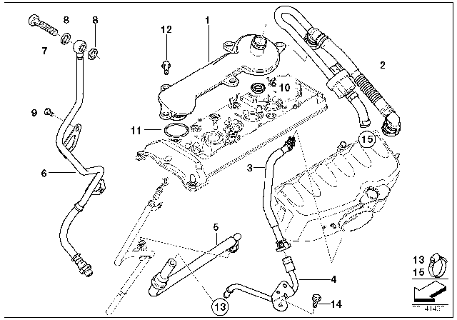 2005 BMW M3 Vent Hose Diagram for 11157834056