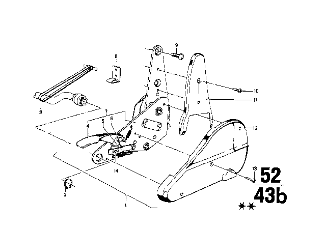 1972 BMW 2002 Fitting For Reclining Front Seat Diagram 2