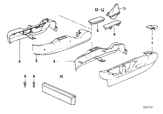 1992 BMW 525i Seat Front Seat Coverings Diagram