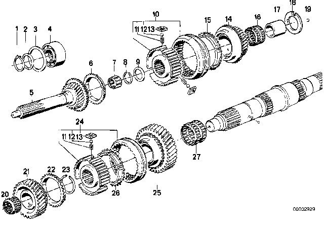 1990 BMW 535i Gear Wheel Set, Single Parts (Getrag 260/6) Diagram 1