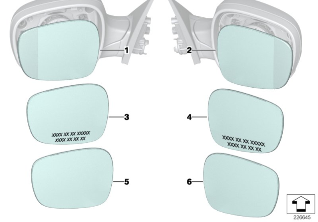 2015 BMW X3 Mirror Glass, Plane, Left Diagram for 51162991661